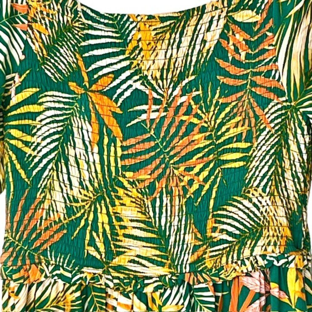Betsey Johnson Pink Label Palm Patterned Maxi Dress - Pepper Green - M - Picture 7 of 12